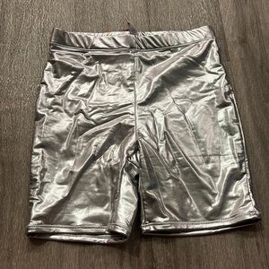 NWT SKIMS Metallic Bike Swim Shorts Sz M